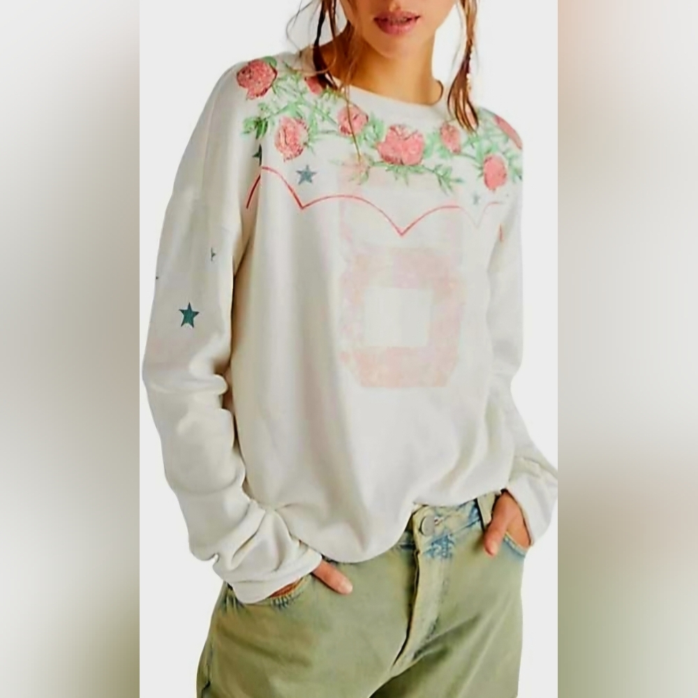 NWT Free People Graphic Homestead Tee